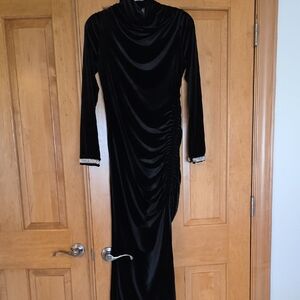 Anthropology Long Maya Velvet Dress, With Slit